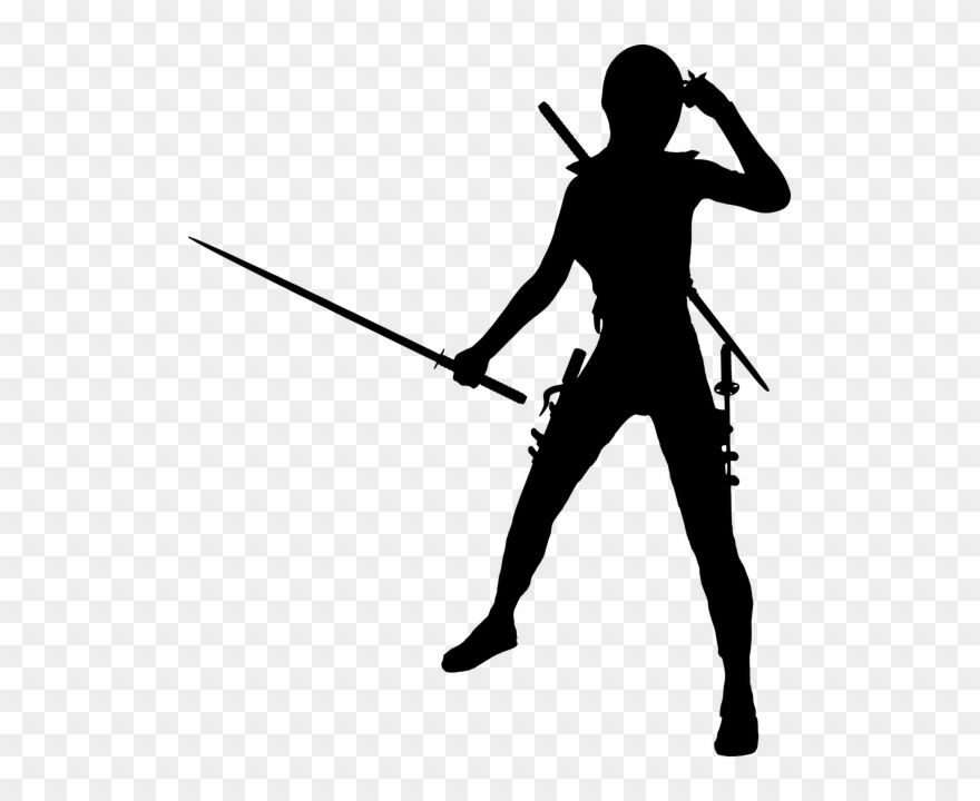 Woman Warrior Silhouette Png Clipart