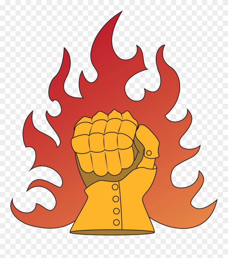 My Badge Is A Gauntlet Or Enflamed Gules Clipart
