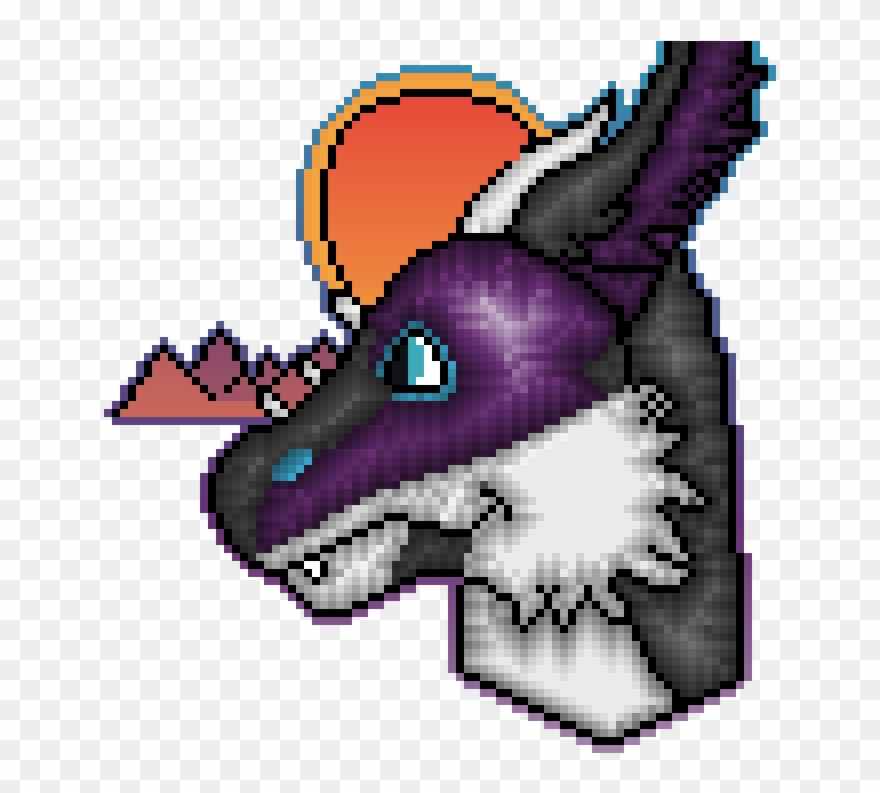 Sunset & Mountains - Pixel Art Circle Clipart