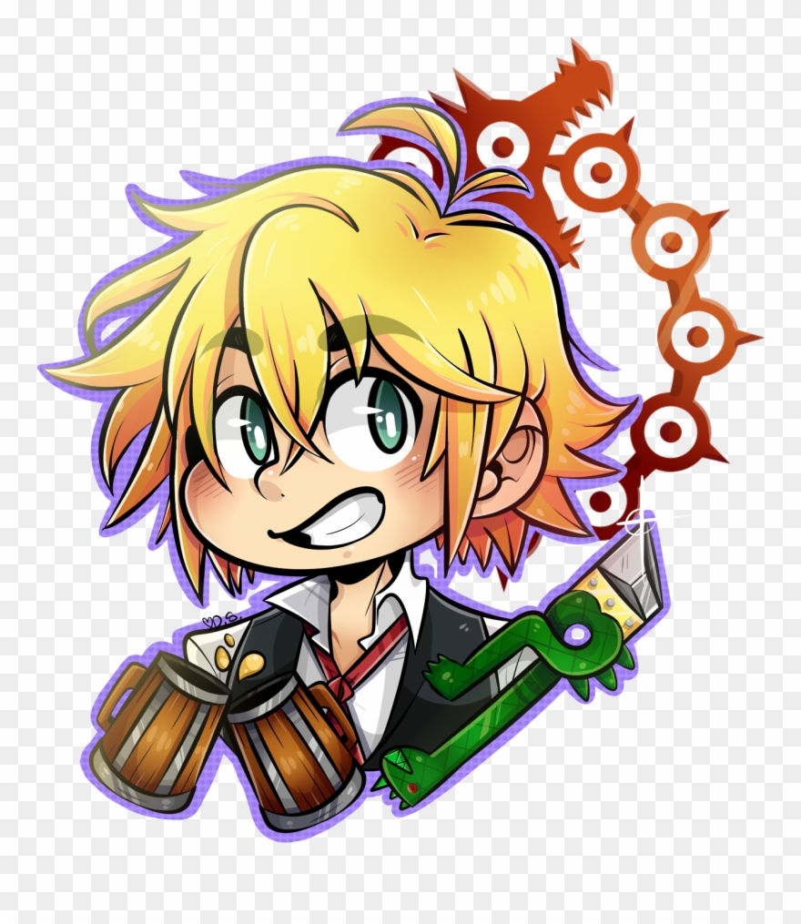 Lust Drawing Wrath - Seven Deadly Sins Meliodas Chibi Clipart