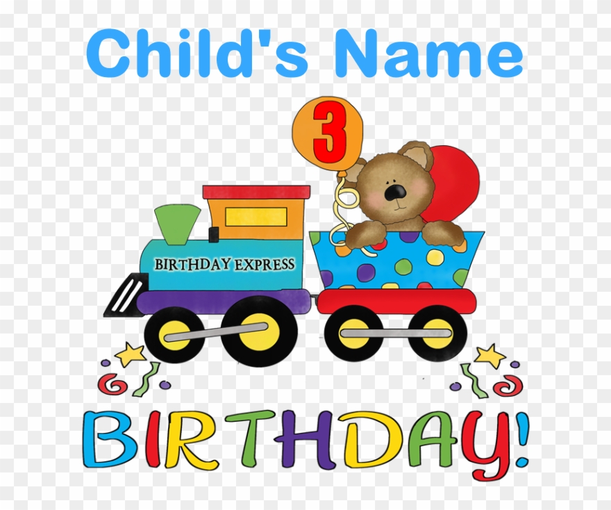 3rd Birthday Train T - Birthday Clipart