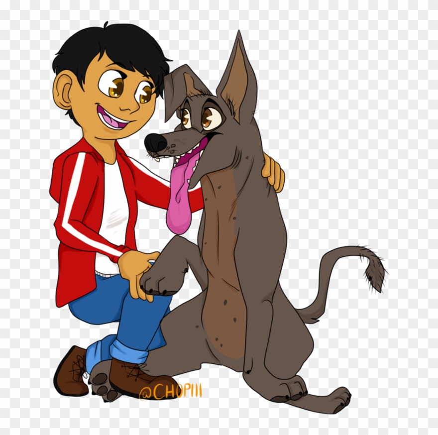 Miguel Rivera And His Dog, Dante From Coco - Cartoon Clipart