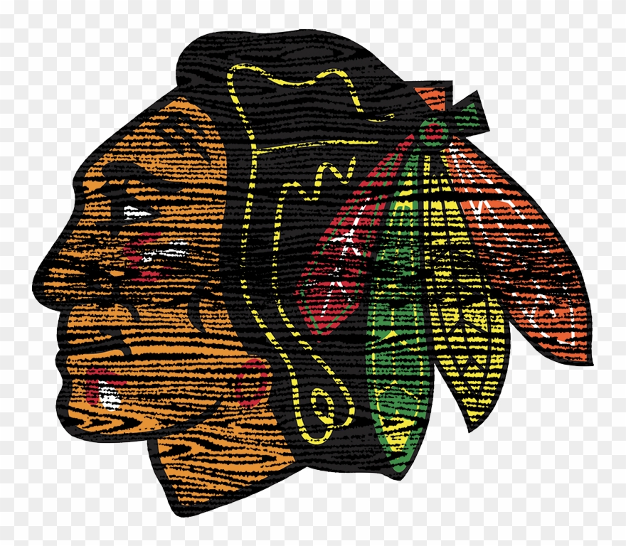 Chicago Blackhawks 1964-present Primary Logo Distressed - Chicago Blackhawks Logo Clipart