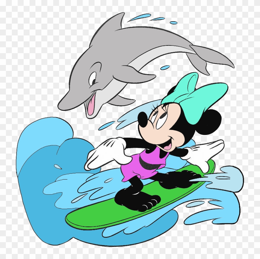 Beach Clipart Minnie Mouse - Cartoon Disney Dolphin - Png Download