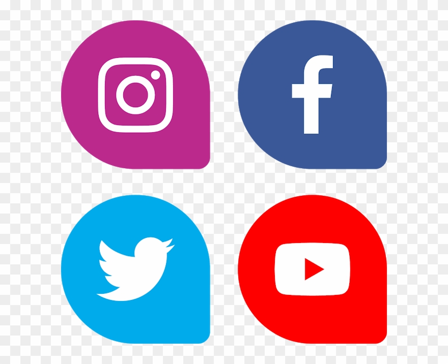 Download Bottons Facebook Instagram Twitter Youtube - Social Media Clipart