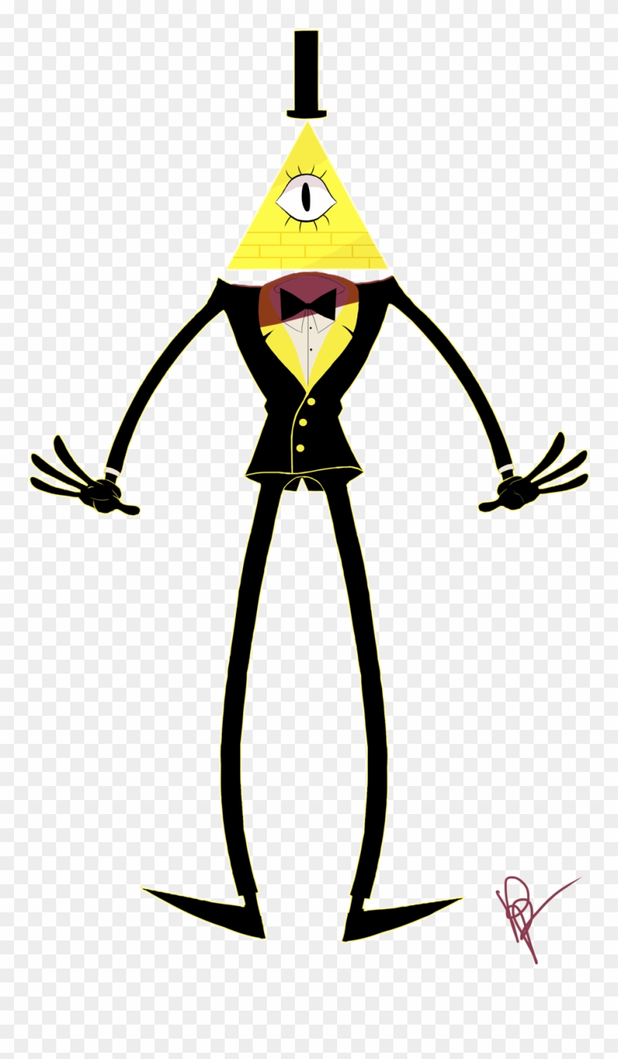 “i Love Bill Cipher, The Evil Sentient Dorito Chip - Object Head Bill Cipher Clipart