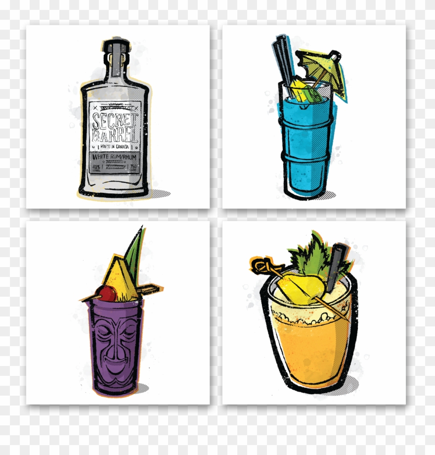 Series Of 12 Illustrations For A Tiki And Tropical Clipart