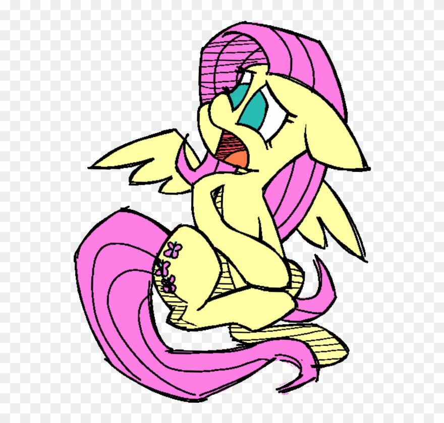 Nessyixx, Fluttershy, Open Mouth, Safe, Simple Background, - Cartoon Clipart