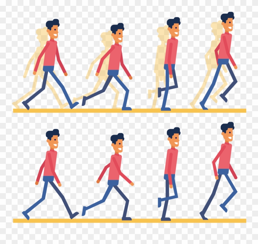 Travel On I Want To Know You - Walk Cycle Vector Clipart