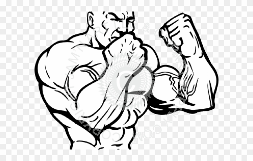 Drawn Men Buff - Vector Muscle Man Png Clipart