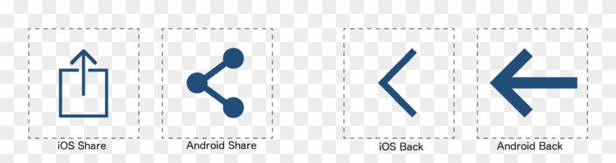 Android Vs Ios Share And Back Icons - Weights Clipart
