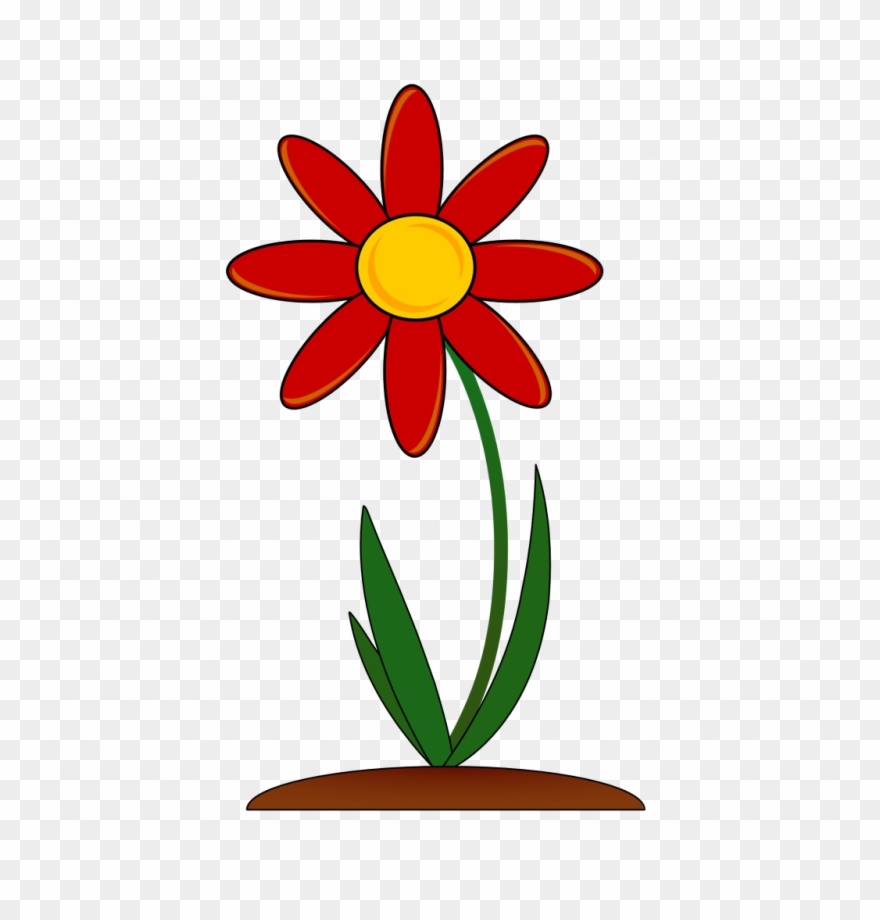 Download Red Flower Clipart - Red Flower Clip Art - Png Download