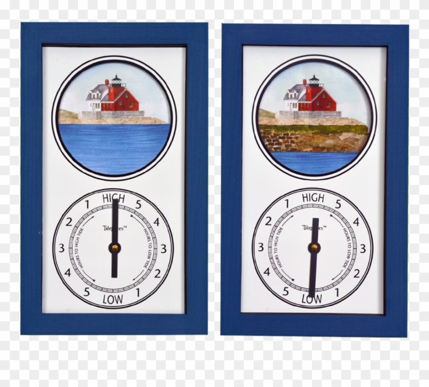 Rockland Harbor Breakwater Light - Tide Clock Clipart