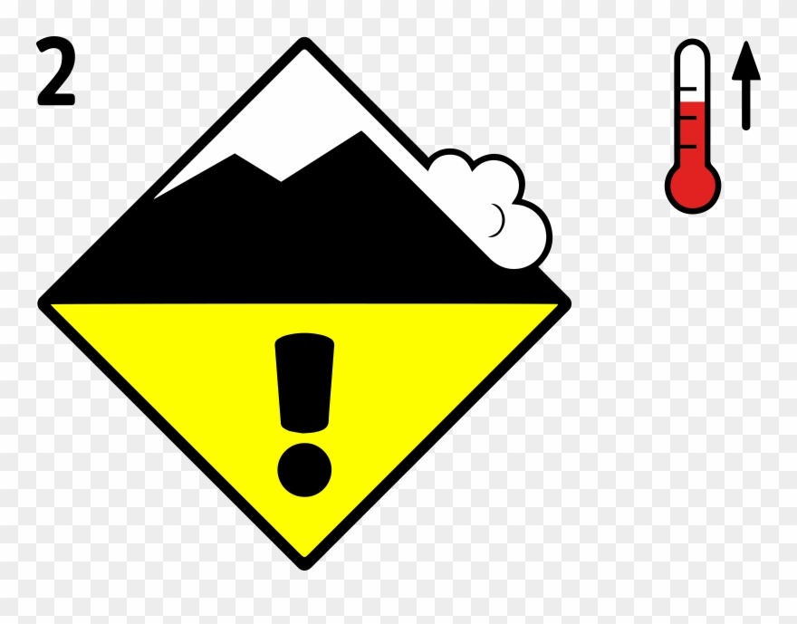 Avalanche Moderate Danger Level Wet Snow Clipart