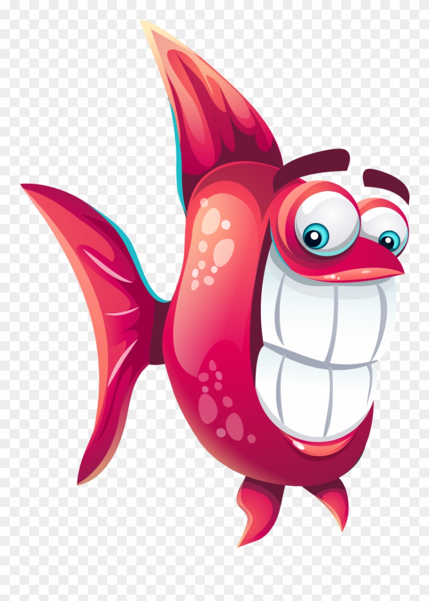 Funny Cartoon Fish - Cute Fish Png Clipart