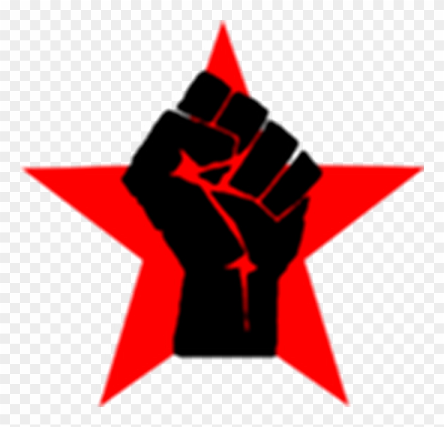 Panther Clipart Black Panther Party - Red Star With Black Fist - Png Download