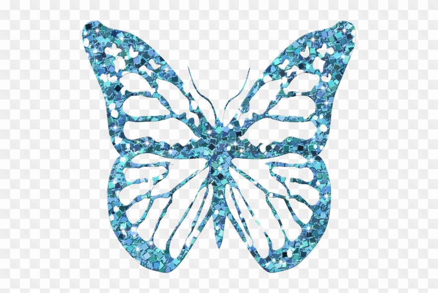 Light Blue Glitter Butterfly Photo Turq Gltr Butterfly2 - Adonis Blue Clipart