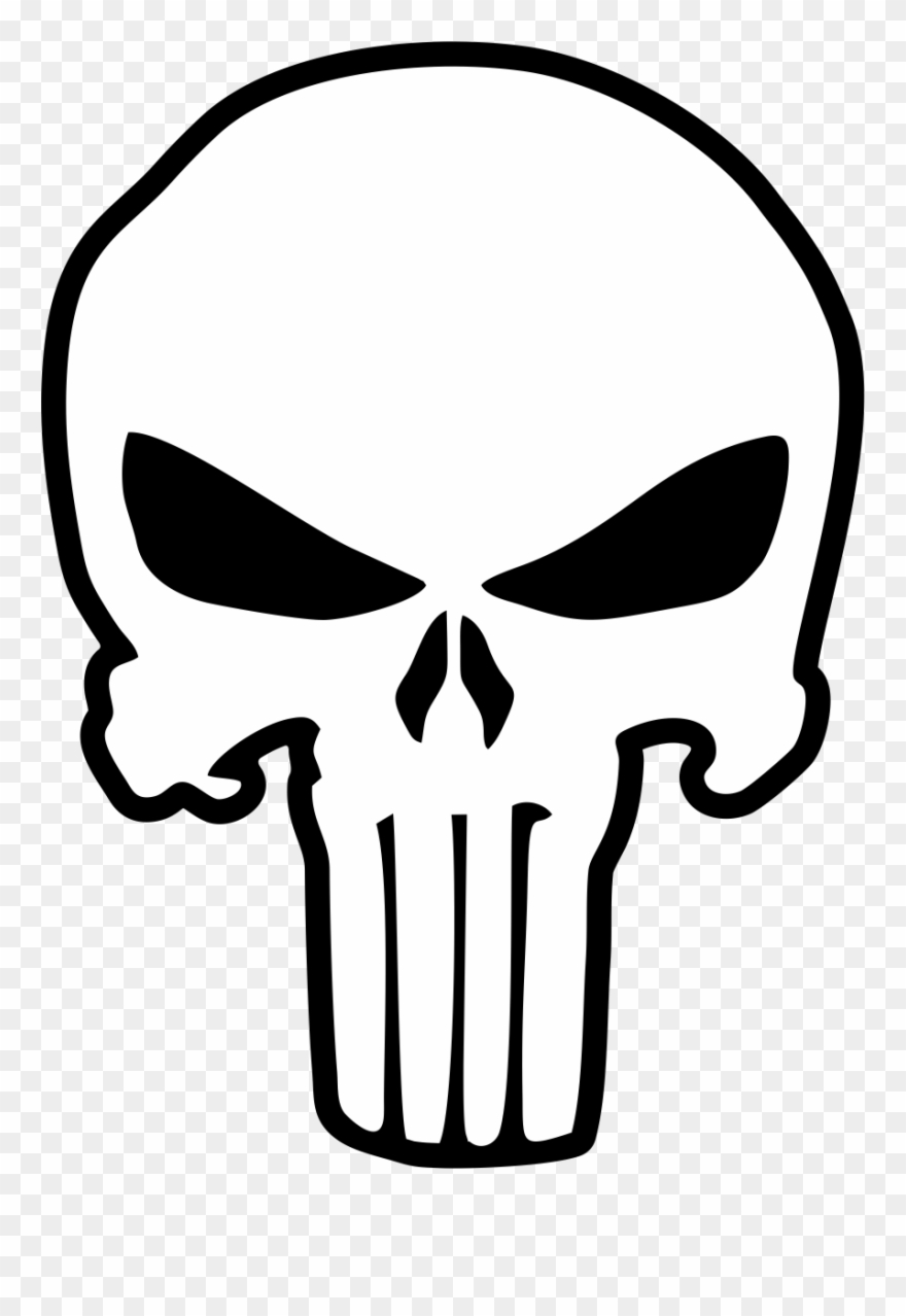 4 Inch Magnet - White Punisher Skull Transparent Clipart