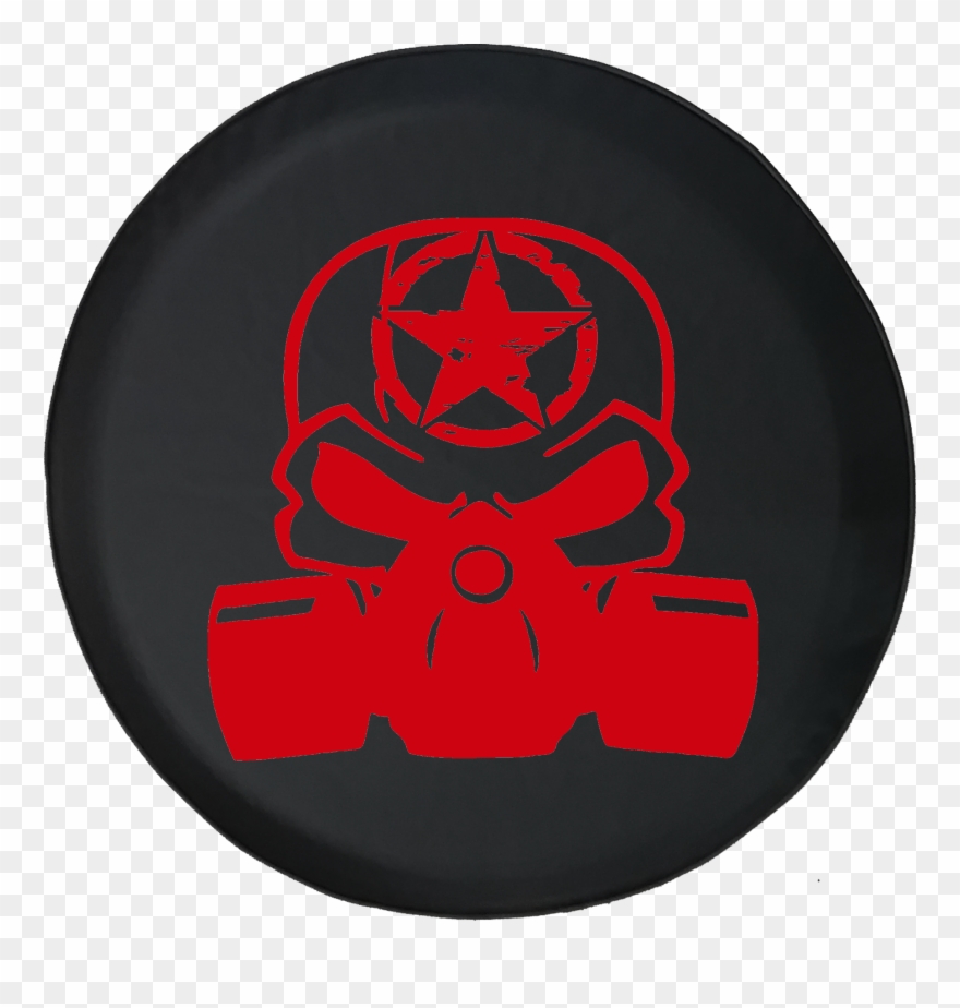 Jeep Liberty Tire Cover With Punisher Skull Gas Mask - Emblem Clipart