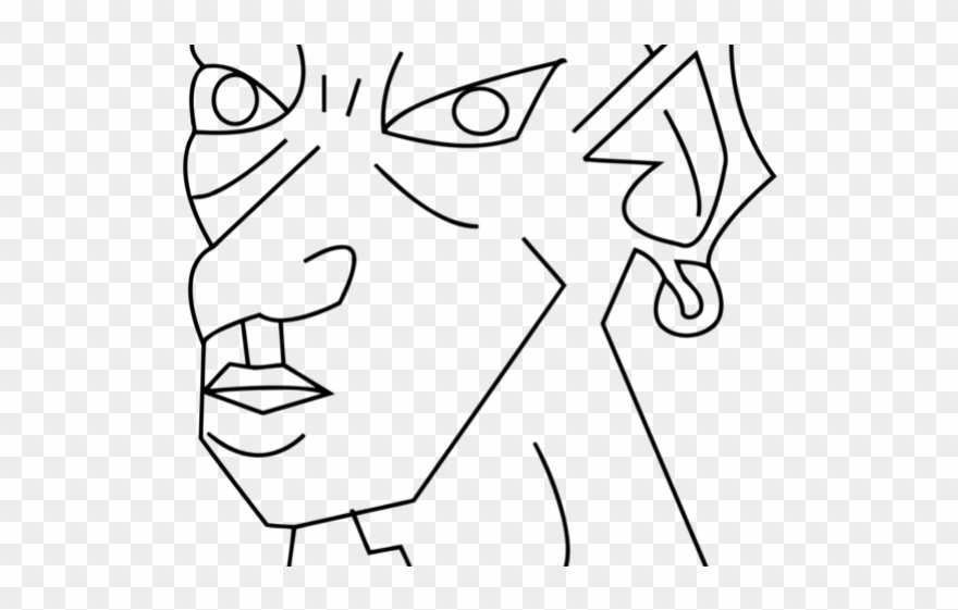 Drawn Head Orc - Line Art Clipart