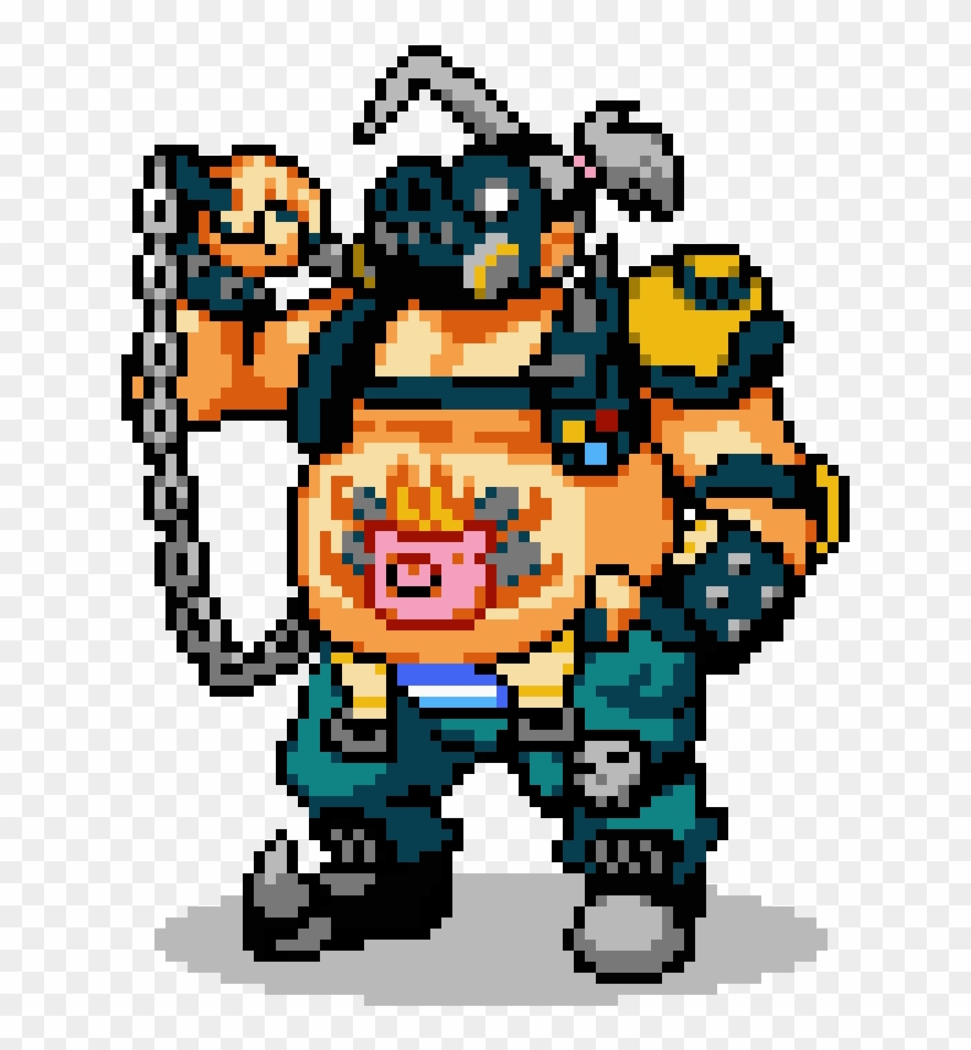 Pixel Orc - Свинья Пиксель Арт Clipart