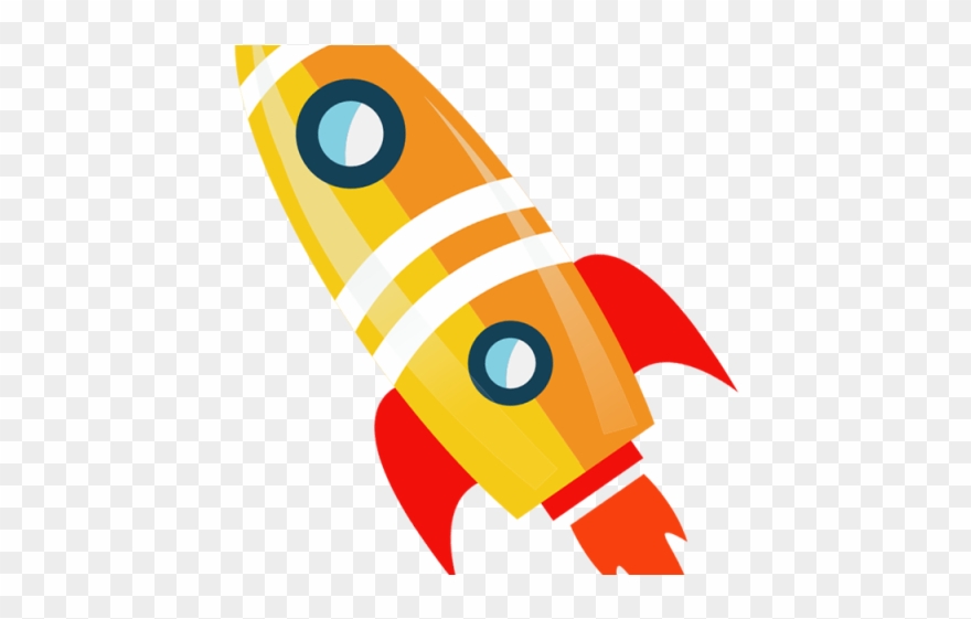 Flames Clipart Rocket Booster - Cartoon Flying Rocket Png Transparent Png