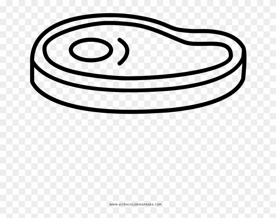 Steak Coloring Page - Line Art Clipart