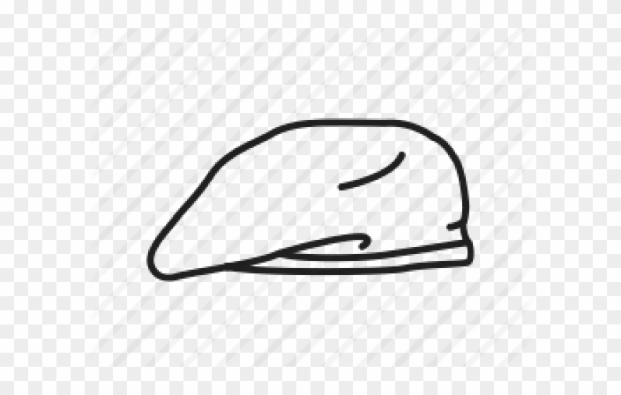 Drawn Hat Army - Line Art Clipart