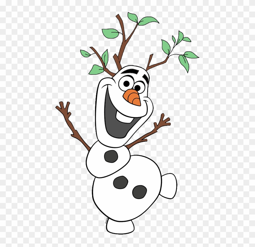 New Olaf In Spring, Growing Leaves On Branches - Olaf Template Clipart