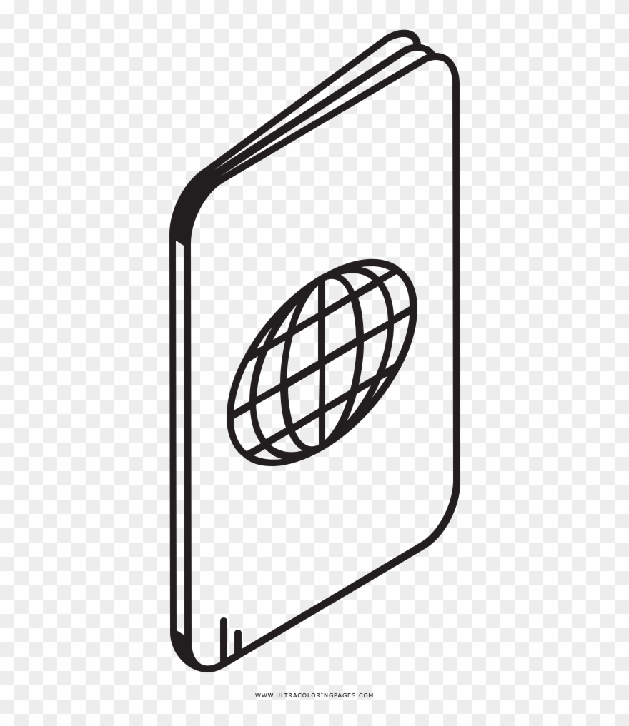 Passport Coloring Page - Line Art Clipart