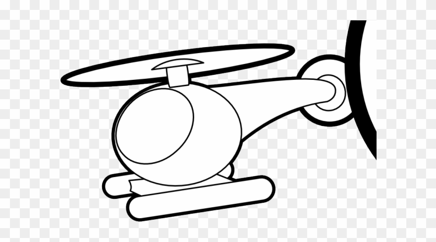 Mic Clipart Black And White - Black And White Helicopter Clip Art - Png Download