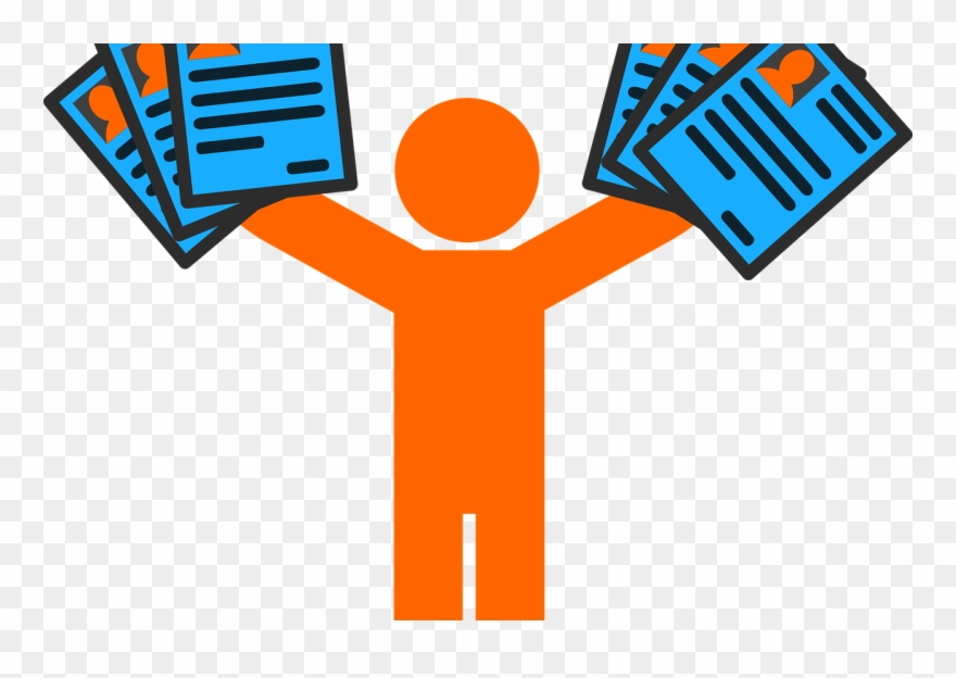 The Job Application Process Can Be Extensive, And Mostly - Cartoon Handing Out Flyers Clipart