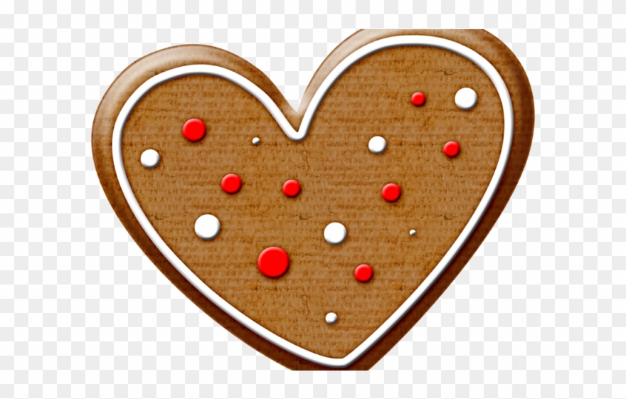 Heart Clipart Cookie - Clip Art Gingerbread Heart - Png Download