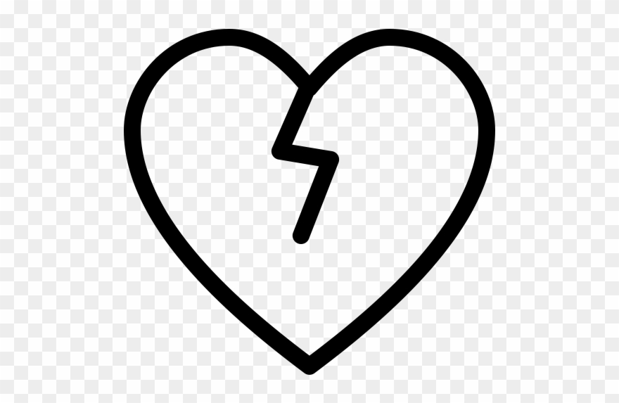 Broken Heart Rubber Stamp - White Broken Heart Png Clipart