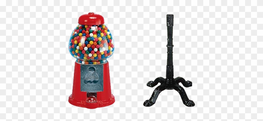 King Machine With Antique Black Stand - Vintage Gumball Machine On Stand Clipart