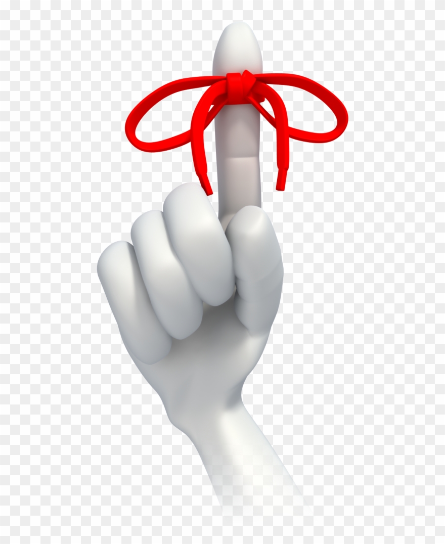 Remember Finger With String Clip Art - String Around Finger Reminder - Png Download