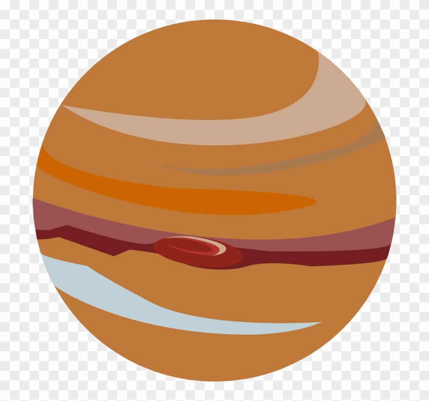 An Illustration Of Jupiter Highlighting It's Big Red - Jupiter Flat Png Clipart