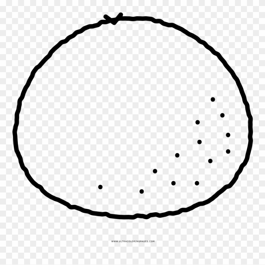 Tangerine Coloring Page - Circle Clipart