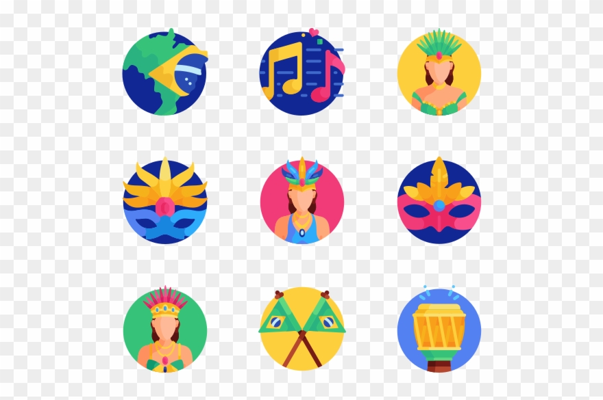 Brazilian Carnival - Woman Icon Vector Png Clipart