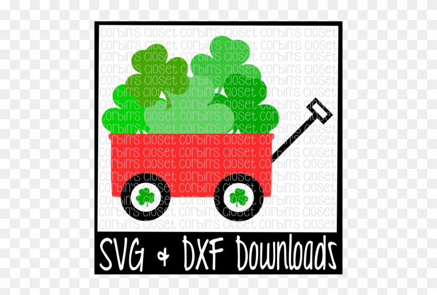 Free Wagon * Red Wagon * Clover * Lucky * St - Sign Clipart