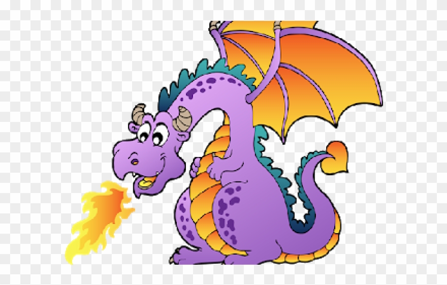 Dragon Clipart Grey - Clipart Dragon Breathing Fire - Png Download