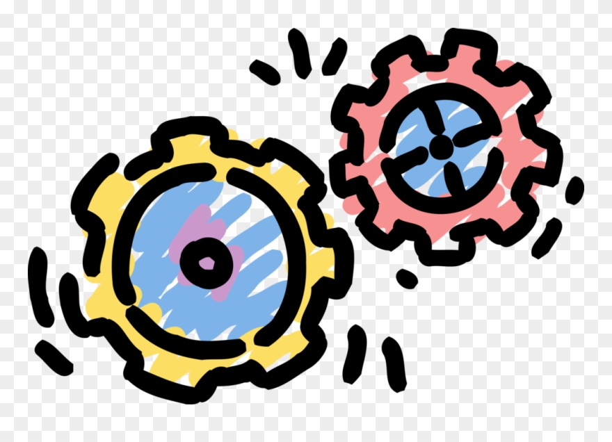 Vector Illustration Of Industrial Cogwheel Gear Rotating - Circle Clipart