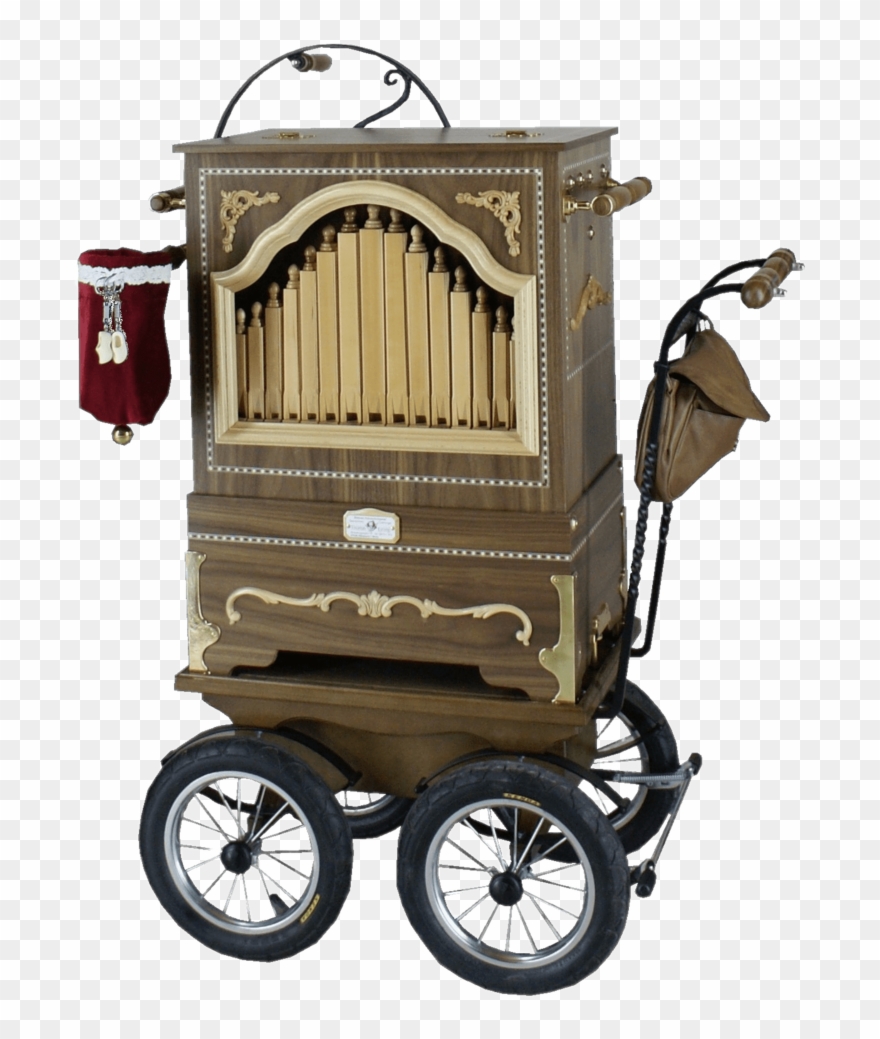 Barrel Organ On Kart - Street Organ Clipart