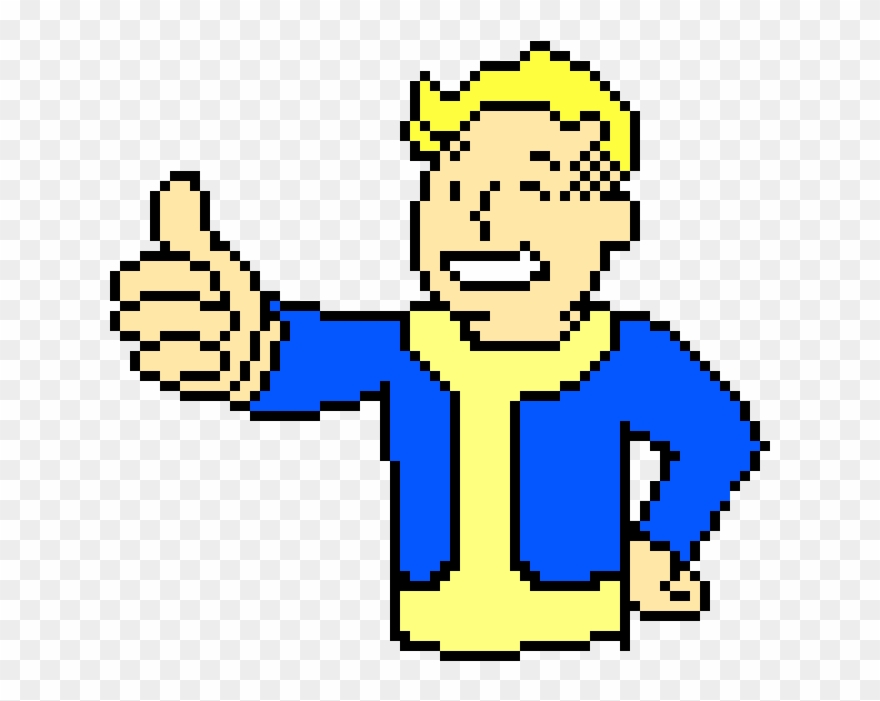 Fallout Svg Vault Boy - Fallout Vault Boy Pixel Art Clipart
