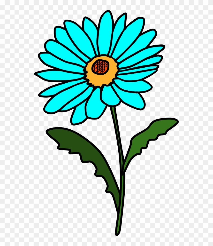 Daisy, Petals, Bright Blue, Png - Yellow Clipart