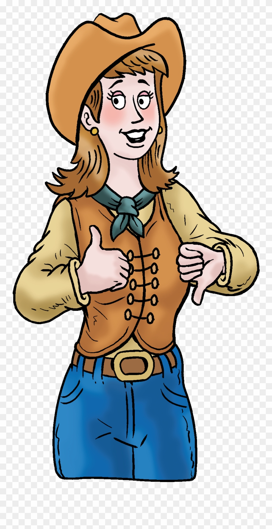 Woman Thumbs Up Down 300dpi Clipart