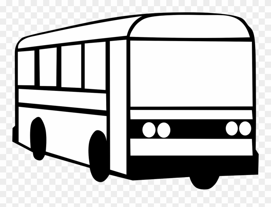 Bus Automobile Carrier - Black And White Clip Art Bus - Png Download