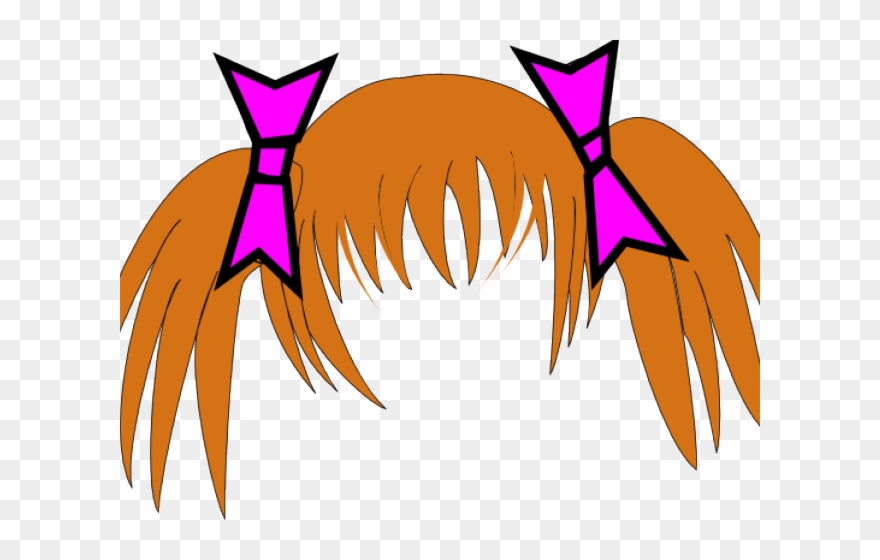 Pink Hair Clipart Pigtail Hair - Png Download