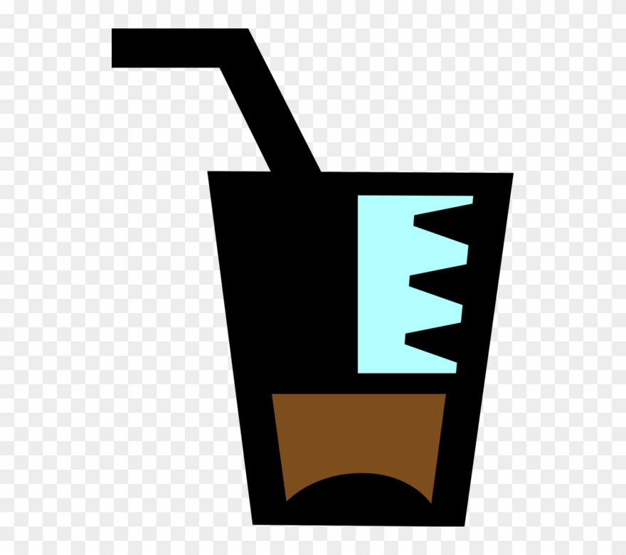 Vector Illustration Of Drinking Glass With Straw Clipart
