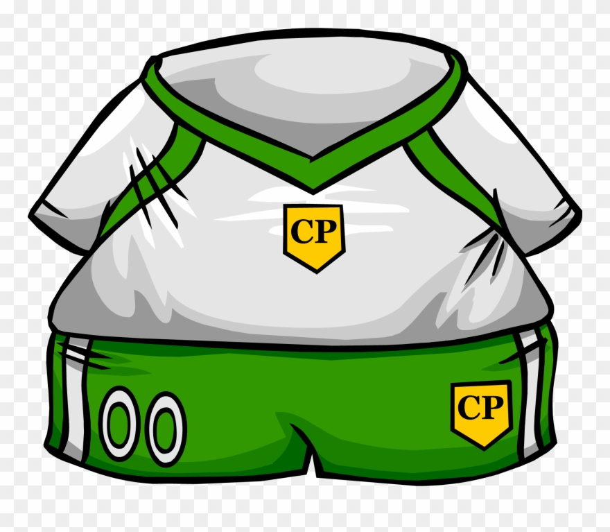 Green Away Soccer Jersey - Blue Away Soccer Jersey Club Penguin Clipart